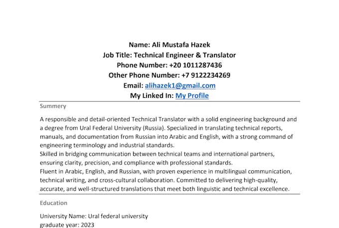 translate from arabic to russian as a native speeker